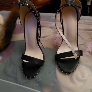 Elegant Black Studded Women's Heels